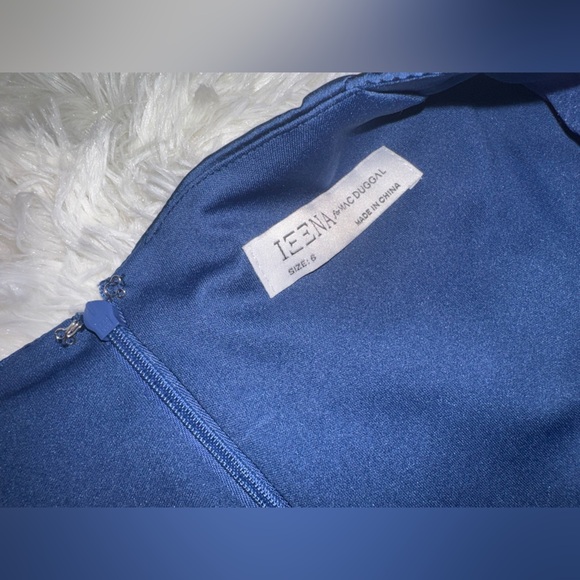 NWOT MAC DUGGAL Flounce Sleeve V-Neck Trumpet Gown navy blue 55402 Sz 6 - Picture 4 of 6